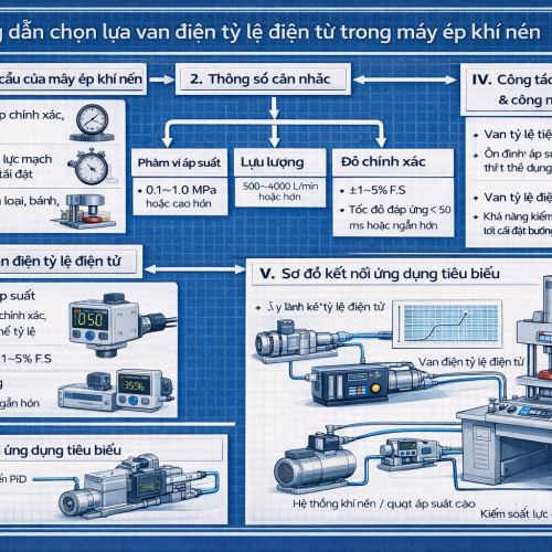 Thuyết minh lựa chọn và các lưu ý khi sử dụng van tỷ lệ điện trong máy ép khí nén