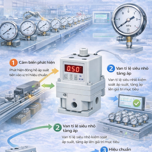 Van Tỷ Lệ Điện Khí Nén Cho Hiệu Chuẩn Đồng Hồ Áp Suất Chính Xác Cao | NNT Automation